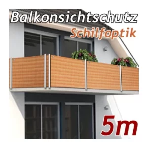 Image of Wind Privacy Protection for Balcony 5m 16ft Stone Look Reed