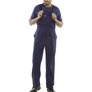 Image of Click Workwear Bib Brace Cotton Drill Navy Blue 34 Ref CDBBN34