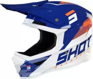 image of Shot Furious Camo Motocross Helmet, blue-orange, Size XS, blue-orange, Size XS