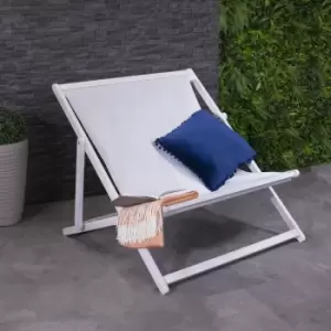 Image of Charles Bentley fsc Certified Eucalyptus White Washed Double Deck Chair Grey - White, Grey
