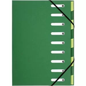 Image of Forever Multipart Files Harmonika A4, 9 Sections, Dark Green, Pack of 6