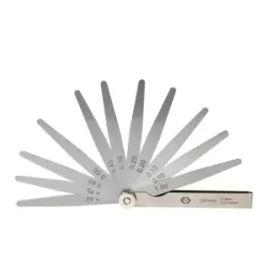 image of CK Tools T3527M 413 Feeler Gauge, Metric, 100 mm, 13 blades