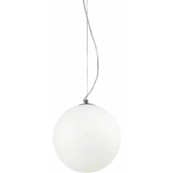 Image of Ideal Lux Lighting - Ideal Lux Mapa Bianco - 1 Light Medium Globe Ceiling Pendant White, E27