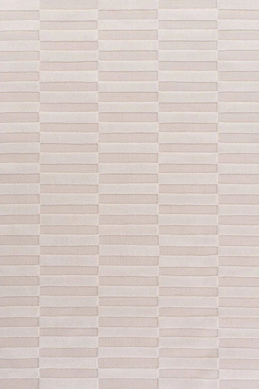 Image of THE RUGS Loft Striped Living Room Area Rug & Runners Soft Pile in Ivory Size: 80cm x 150cm Ivory Unisex 80cm x 150 cm
