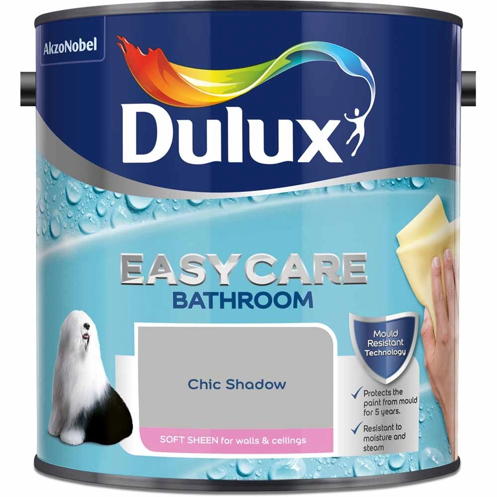Image of Dulux Easycare Bathroom Chic Shadow Soft Sheen Emulsion Paint 2.5L