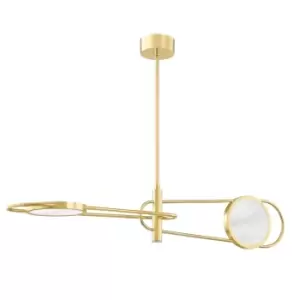 Image of Jervis 2 Light Pendant Brass, Alabaster