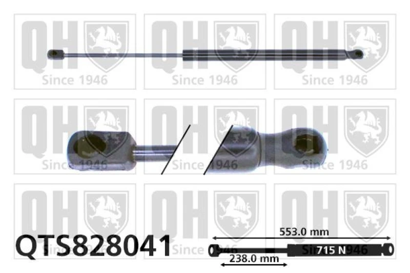 Image of QUINTON HAZELL Tailgate strut QUINTON HAZELL QTS828041