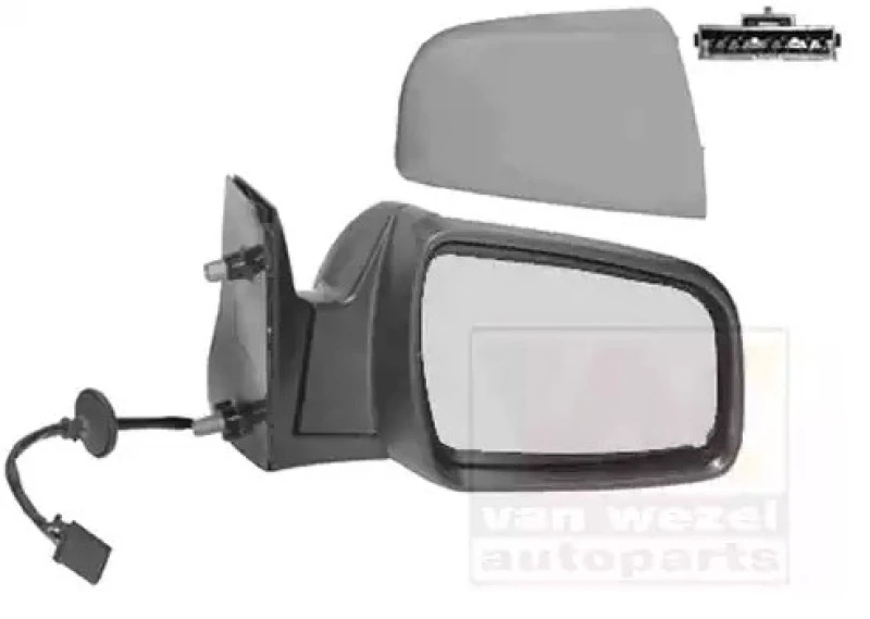 Image of VAN WEZEL 3796818 Wing mirror * HAGUS * Right, Heatable, primed Outside Mirror (50)