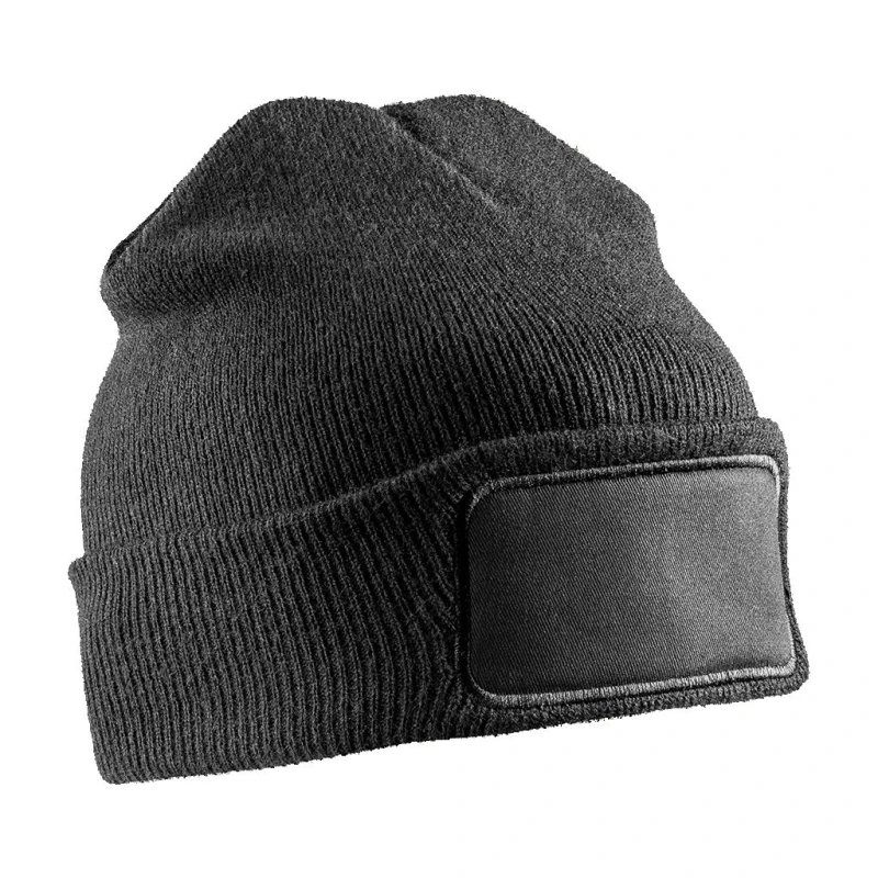 Image of Result Result Men Double Knit Beanie in Black One Size Male 5059699962392