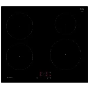 image of Neff T36FBE1L0 N30 Built In 60cm 4 Zone Induction Hob in Black Glass