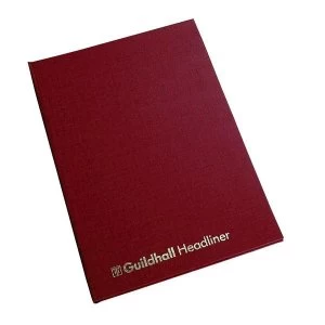 image of Guildhall 38 Series Headliner Account Book with 12 Cash Columns and 80 Pages Maroon