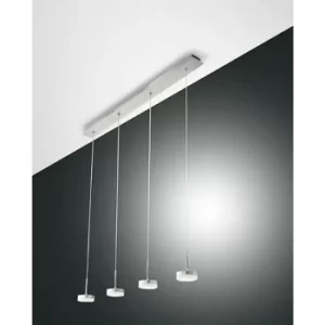 Image of Fabas Luce Dunk LED Straight Bar Pendant Ceiling Light Brushed Aluminum Glass