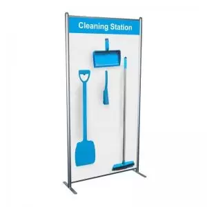 Image of Shadowboard in Multi Purpose Frame - Cleaning station Style A Blue