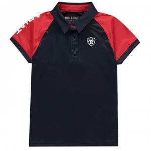 image of Ariat Team Polo Shirt Junior Girls - Navy