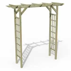 image of Forest Garden - Forest Classic Flat Top Wooden Garden Pergola Arch 611 x 2'4 - Natural Timber