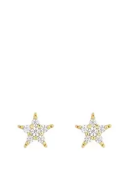 Image of Inicio 14K Gold Plated Cubic Zirconia Star Stud Earrings