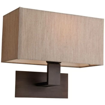 Firstlight - Prince - 1 Light Single Indoor Wall Light Bronze, Oyster Shade, E27