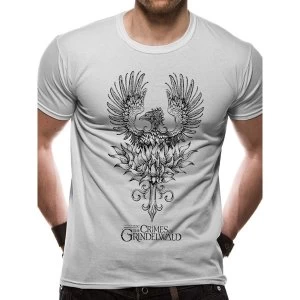 image of Crimes Of Grindelwald - Phoenix Mens Large T-Shirt - White