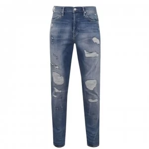 image of True Religion Patch Jeans - Blue Dnm 4646