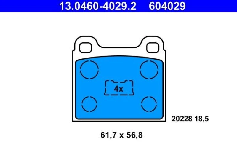 Image of ATE 13.0460-4029.2 Brake pad set excl. wear warning contact Brake Pad Set,disc brake (402)
