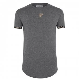 image of SikSilk Short Sleeve Scope Gym Tee - Dark Grey/Gold