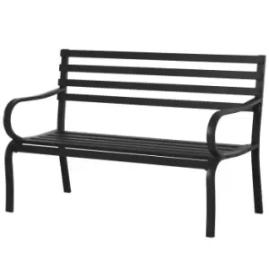 image of 2 Seater Bench Garden Furniture Outdoor Metal Loveseat Patio Chair