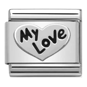 Image of Nomination CLASSIC Silvershine Symbols Heart My Love Charm 330101/09