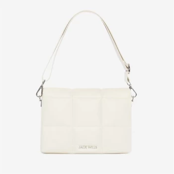 image of Jack Wills Quilted Shoulder Bag - White