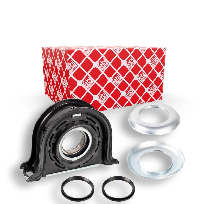 Image of FEBI BILSTEIN 107861 Suspension, drive shaft with fastening/mounting material, with rolling bearing Suspension,drive shaft (1420)