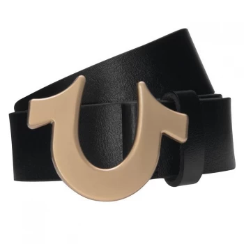 Image of True Religion True Religion Horseshoe Buckle Belt - Black/Gold