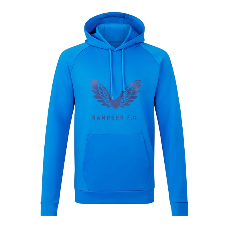 Image of Castore Mens Rangers Logo Hoodie Blue/Navy male 2XL