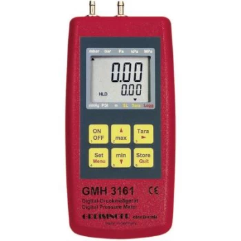 Image of Greisinger GMH 3161-01 Pressure gauge Air pressure, Non-corrosive gas, Corrosive gas -0.001 - 0.025 bar