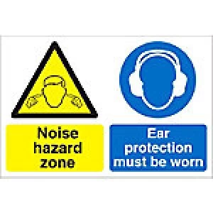 Image of Warning Sign Noise Hazard PVC 45 x 60 cm