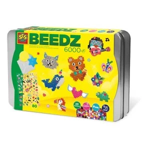 image of SES Creative - Childrens Beedz Luxury Sorting Box Iron-on Beads Mosaic Set (Multi-colour)