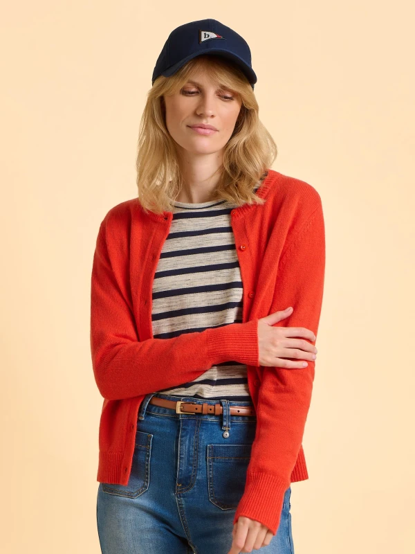 Image of Brakeburn Womens Siren Cardigan in Red Size: 12 Red Female 12