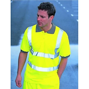 image of Wickes Class 2 High Visibility Polo Shirt Yellow Extra Large