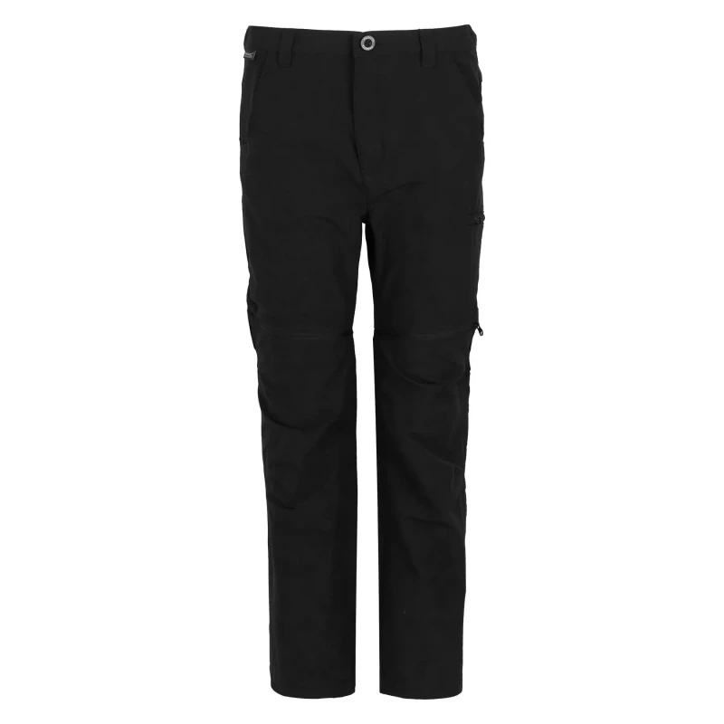 Image of Kids' zip-up stretch trousers Regatta Highton Noir Unisex 3/4 ans