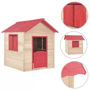 Image of Vidaxl Kids Play House Fir Wood Red