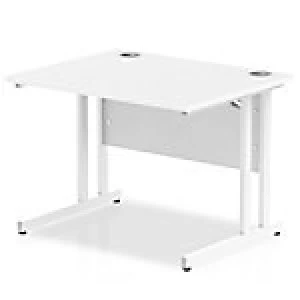 Image of Impulse 1000/800 Rectangle White Cantilever Leg Desk White