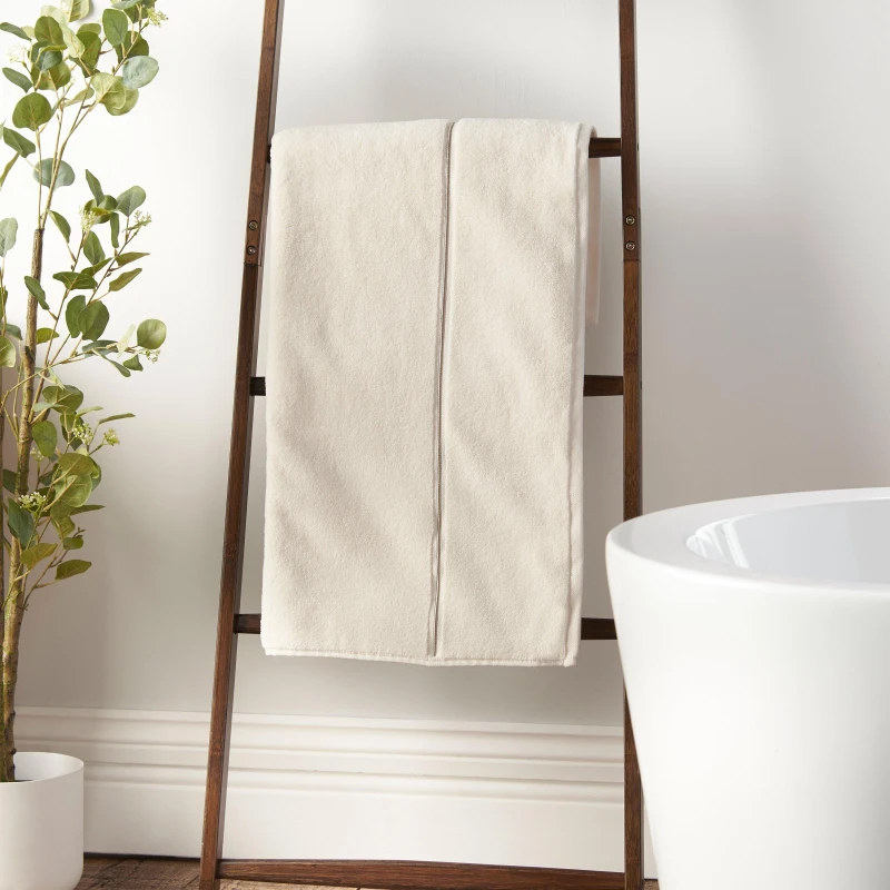 Image of Bianca Zero Twist Satin Stitch Cotton Hand Towel Towels Hand Towel Cream 42950569070