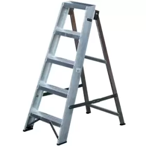 Image of 1m Aluminium Swingback Step Ladders 5 Tread Professional Lightweight Steps