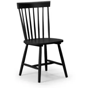 image of Clementine Wooden Spindle Back Dining Room Chair Black - Set Of 4