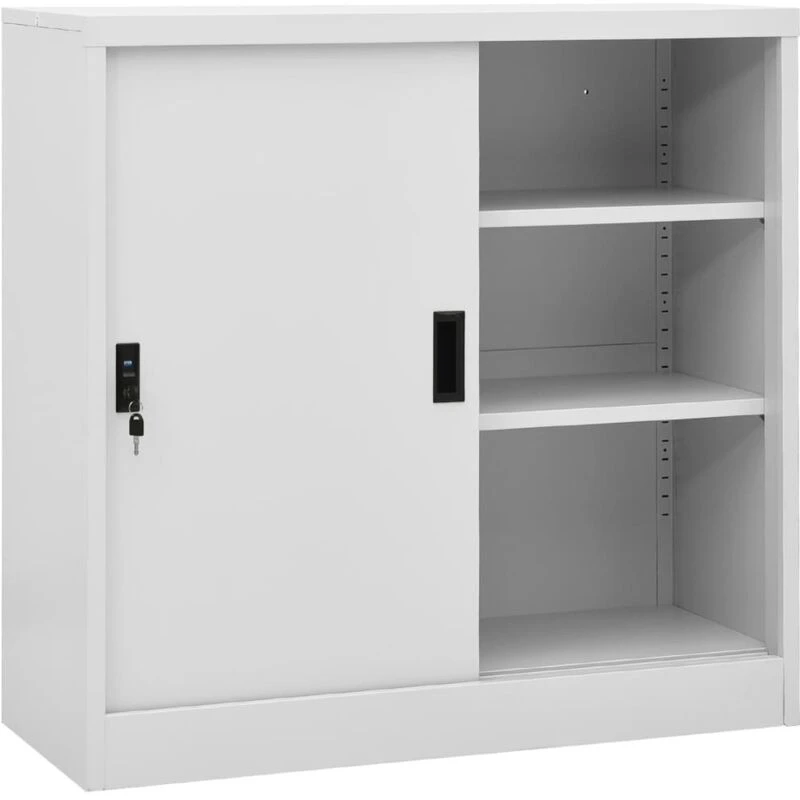 Image of VIDAXL Office Cabinet with Sliding Door Light Grey 90x40x90cm Steel Vidaxl 8720286563823