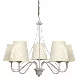 image of Helam Malbo Multi Arm Chandeliers With Shades White, Gold 65cm