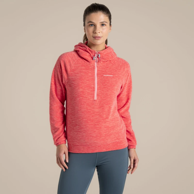 Image of Craghoppers Womens Esk' Hooded Half Zip Fleece in Cerise Size: 10 Cerise Female 10