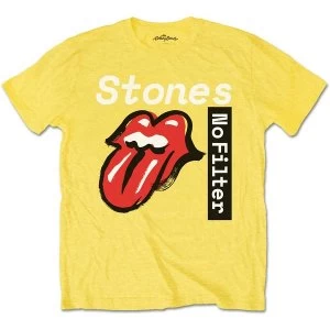 Image of The Rolling Stones - No Filter Text Unisex Large T-Shirt - Yellow