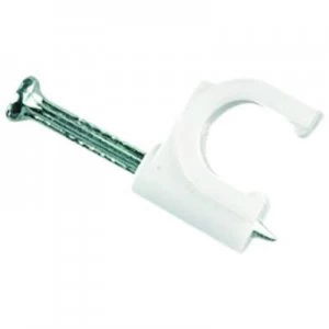 Image of Wickes Coaxial Cable Clips - White Pack of 50