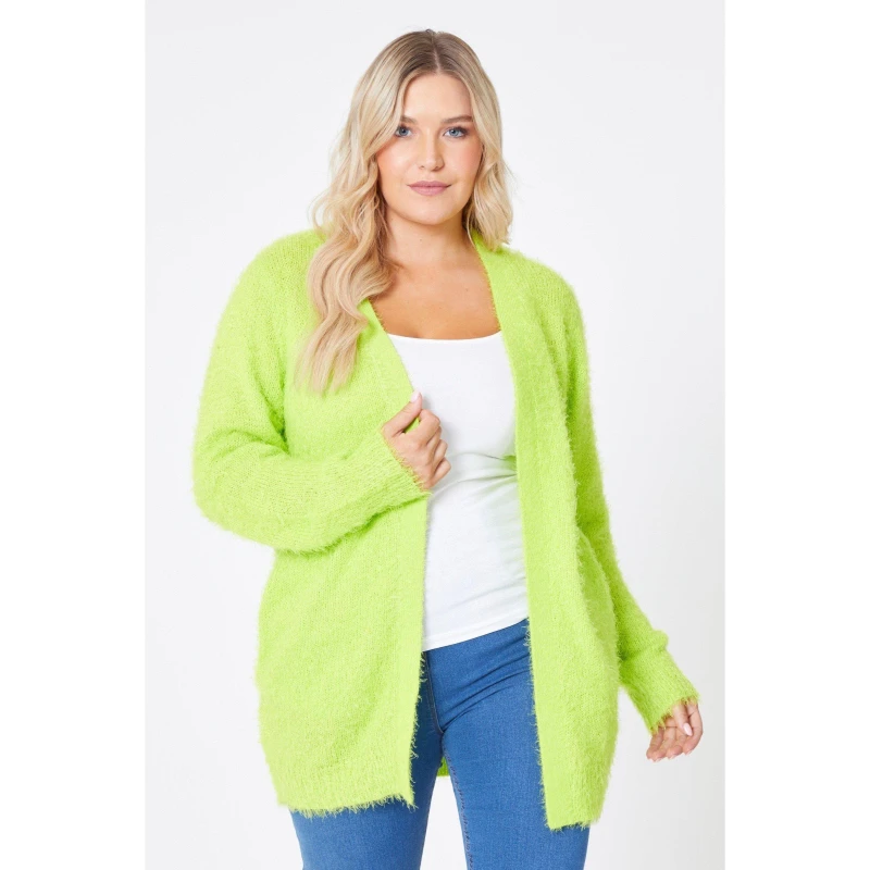 Image of Be You Be You Fluffy Knit Cardigan - Green 8 Female