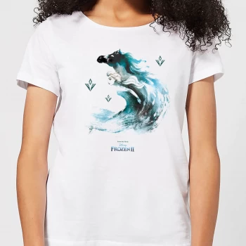 Image of Frozen 2 Nokk Water Silhouette Womens T-Shirt - White - XL