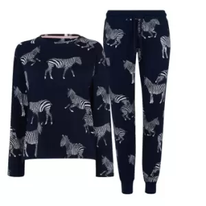 image of Chelsea Peers Navy Zebra Classic Pyjama Set - Blue